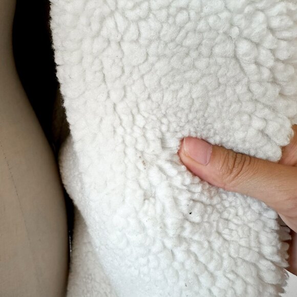 Vintage Y2K Brown Suede Faux Fur Fleece Lined Motorcycle Biker Jacket Size L - Picture 7 of 8